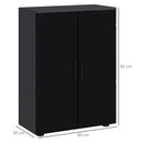 Mobiletto Bagno 2 Ante 3 Ripiani 60x30x82 cm in Legno Nero-3