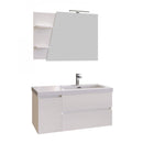 Mobile Bagno Sospeso 100 cm Lavabo e Specchio Bonussi Pegaso Bianco-3