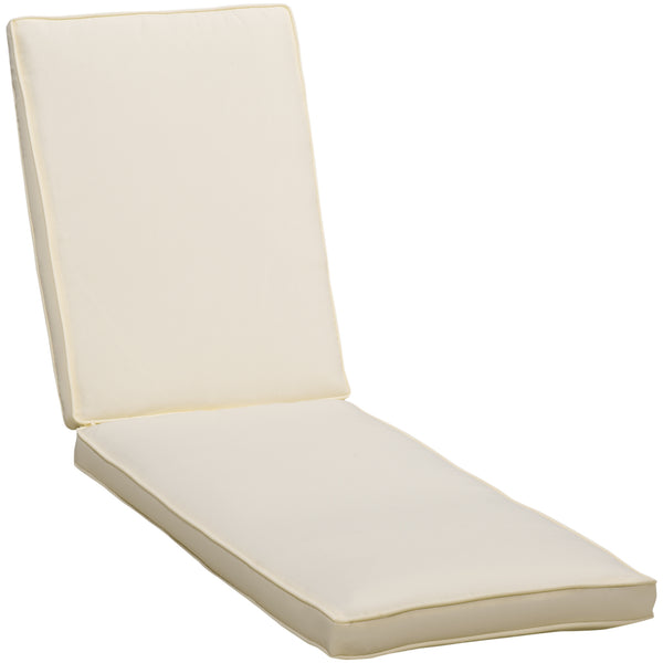 Cuscino per Lettino Prendisole da Giardino 188x53x8 cm in Poliestere Bianco Crema acquista