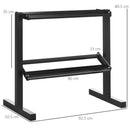 Porta Pesi 2 Ripiani per Palestra 92,5x50,5x80,5 cm in Acciaio Nero-3