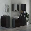 Mobiletto Bagno 2 Ante 3 Ripiani 60x30x82 cm in Legno Nero-2