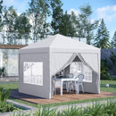 Gazebo Pieghevole 3x3m in Acciaio e tessuto Oxford Bianco-2