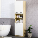 Mobile Bagno 4 ante 2 Ripiani 53x33,5x195,7 cm in Truciolato Bianco-2