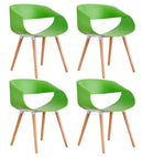 Set 4 Sedie in Polipropilene 45x71x60 cm Gambe in Faggio Fold Verde-1