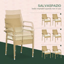 Set Tavolo e 6 Sedie da Giardino in in Rattan Sabbia e Beige-6