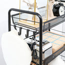 Carrello da Cucina a 4 Ripiani 45x26,5x84 cm in Acciaio e Polipropilene Nero-8