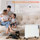 Stufetta Elettrica 2000W 75x31x66,5 cm con Timer e Impostazioni di Calore Bianco-6