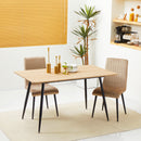 Tavolo da Pranzo per 4 Persone 140x80x76 cm in MDF e Acciaio Legno e Nero-2