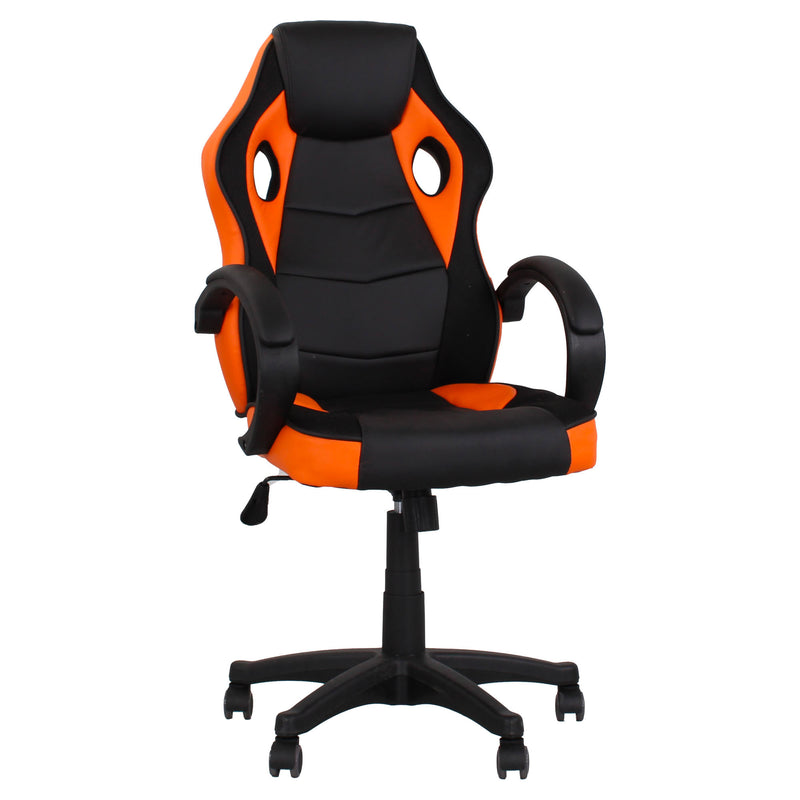 Sedia da Gaming Ergonomica 59x110/120x65 cm in Similpelle Nero/Arancio-1