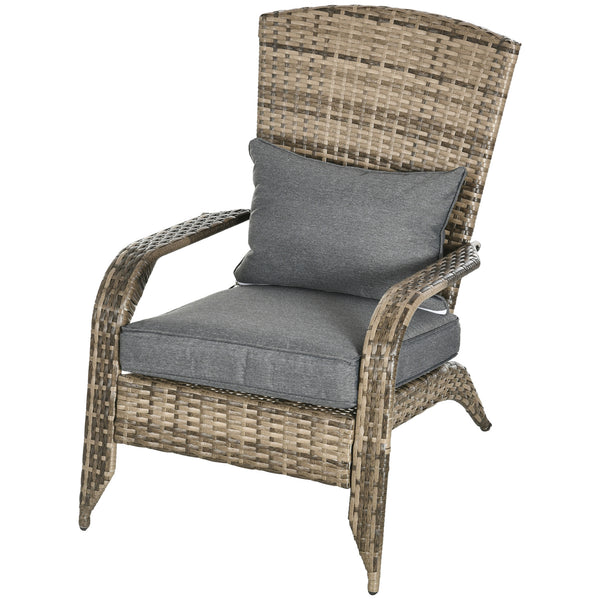 online Sedia da Giardino 64x80x90 cm in Rattan e Acciaio Marrone e Grigio