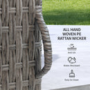 Armadio da Giardino 2 Vani 60x63x120 cm in Rattan PE Grigio-5