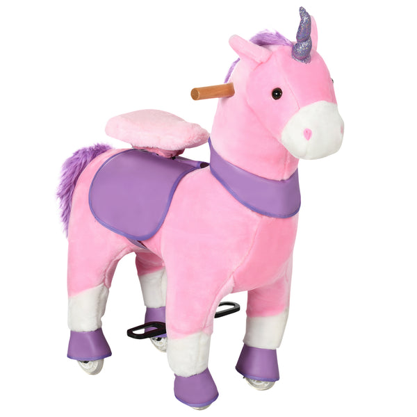 Cheval à Bascule pour Enfants 70x32x87 cm avec roues en forme de Licorne Rose acquista