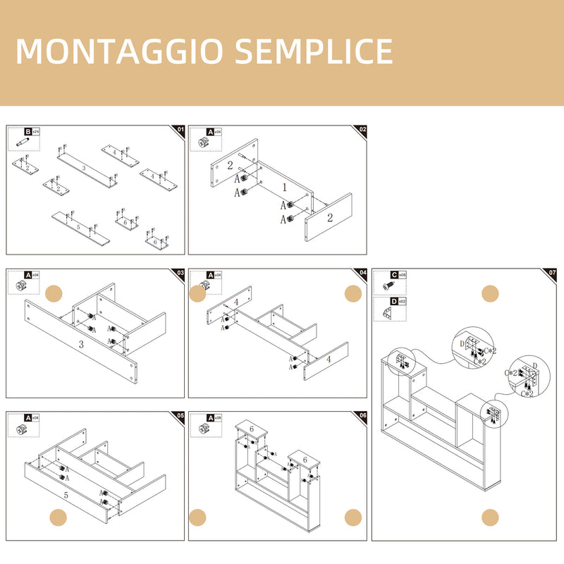 Mensola 4 Ripiani 100x15x60 cm in Legno Truciolato-6