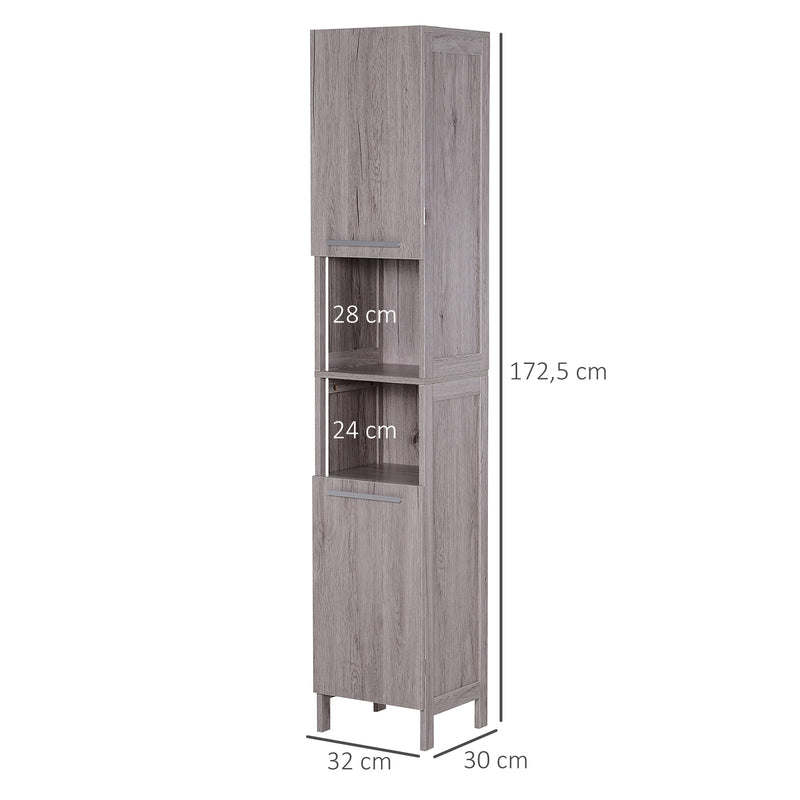 Mobile a Colonna per Bagno 30x32x172,5 cm in MDF color Legno-3