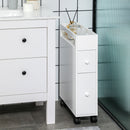 Mobiletto Bagno Salvaspazio 16x49,5x66 cm con Ruote Bianco-2