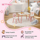 Set Tavolo con 2 Sedie per Bambini in Legno di Pino e MDF Rosa-7