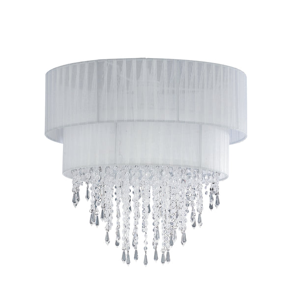 prezzo Abat-jour pour lustre à suspension classique, pendentifs en tissu acrylique blanc E27