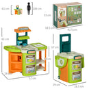 Supermercato Giocattolo per Bambini 52x29x61 cm con Cassa e Accessori Verde e Arancione-3