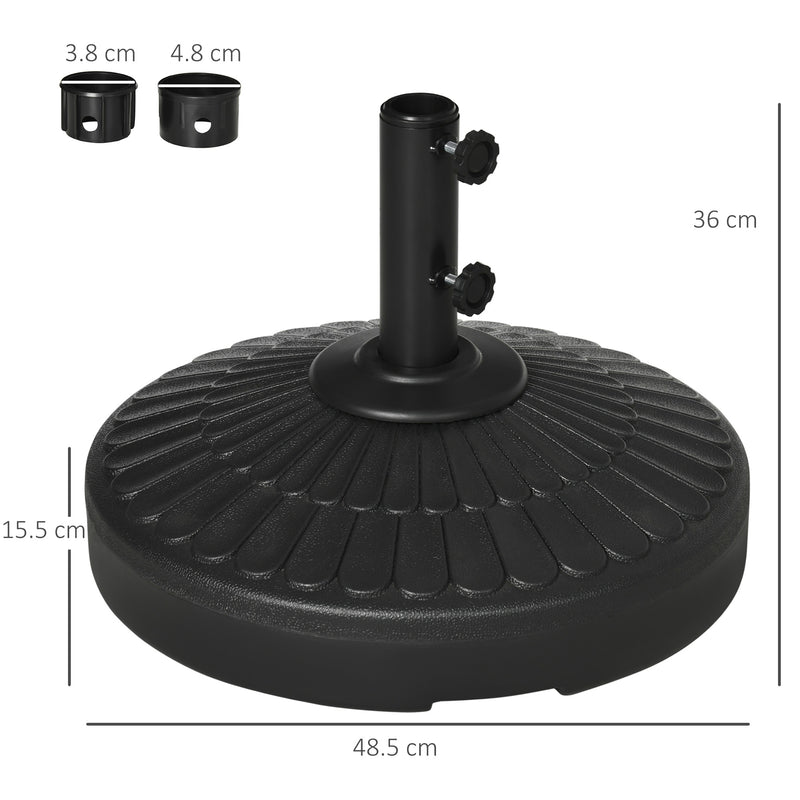 Base per Ombrellone da Giardino Ø48,5x36 cm Palo 38-48 mm  in HDPE Nero-3