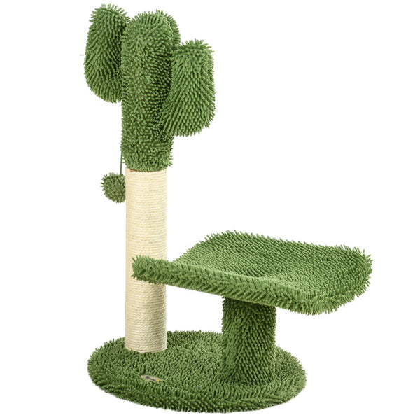 prezzo Albero Tiragraffi a Forma di Cactus 35x31x55,5 cm con Pallina Gioco Verde e Bianco