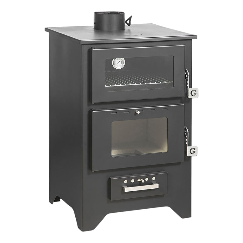 Stufa a Legna con Forno 14,6 KW 50,5x58,5xH90,5 cm Silvia Nera-3