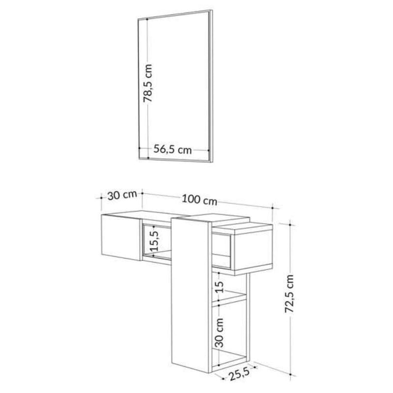 Mobile ingresso Efes mocha bianco con specchio-6