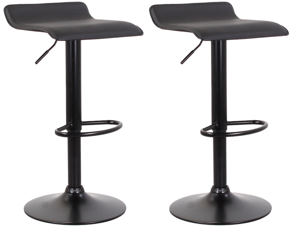 Set 2 Tabourets 38x40x54/74 cm en Eco-cuir avec Base Noire acquista