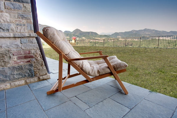 prezzo Poltrona Sdraio da Giardino 115x66x97 cm in Legno di Carpino