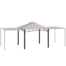 Gazebo da Giardino 3x3m con Tenda Parasole Laterale Cachi-1