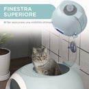 Toilette Chiusa per Gatti 47x55x44 cm con Vassoio Estraibile e Paletta Azzurro-5