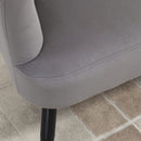 Divano 2 Posti con Gambe in Metallo 132x66x80 cm in Tessuto Vellutato Grigio-7