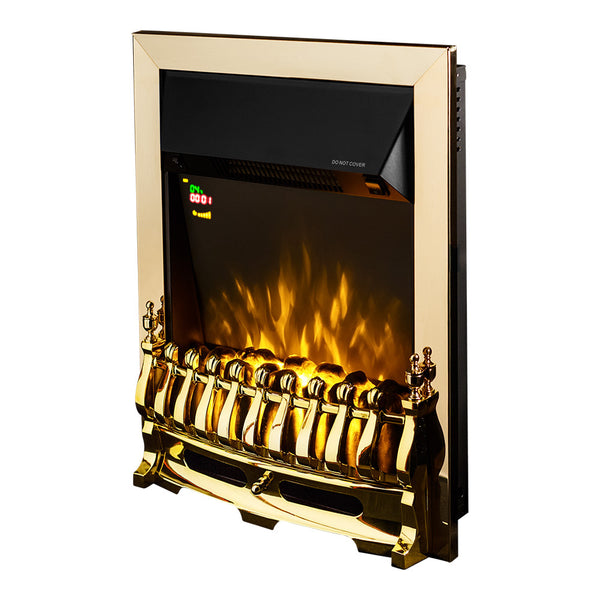 sconto Camino Elettrico da Incasso 59,5x48,5x12 cm Effetto Fiamma 2000W Galileo gold