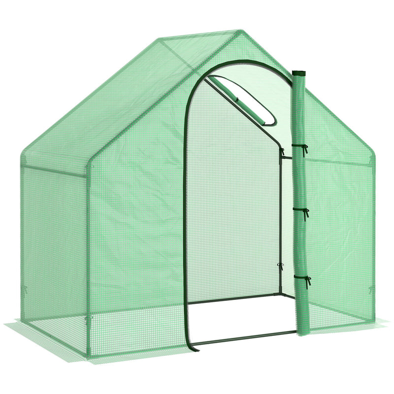 Serra da Giardino 180x100x168 cm con Porta a Cerniera e Presa d'Aria Verde-1