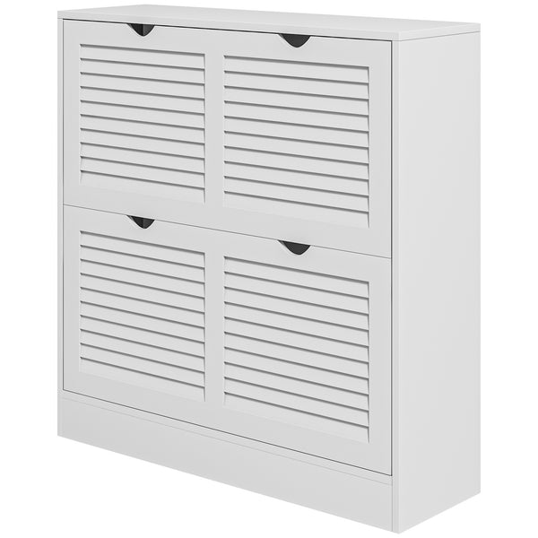 sconto Scarpiera 2 Ante 16 Paia 81,5x25x83 cm in Legno Bianco