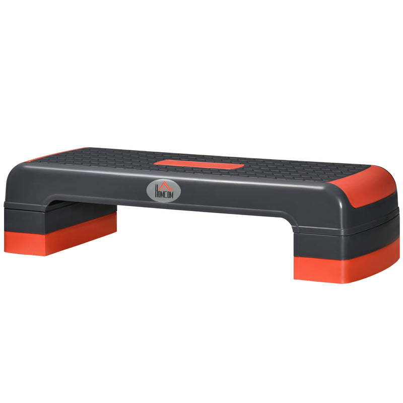 Step Fitness per Aerobica 78x28xh10-15-20 cm Altezza Regolabile in Plastica Nero e Rosso-1