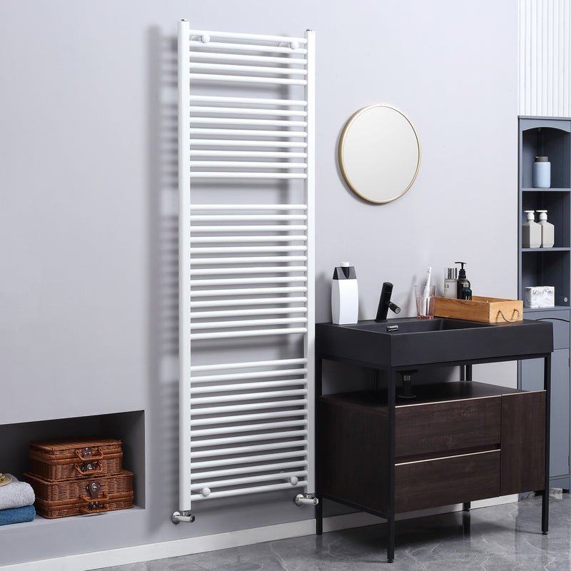 Termoarredo Scaldasalviette 39 Barre 60x180 cm in Acciaio Bianco-2