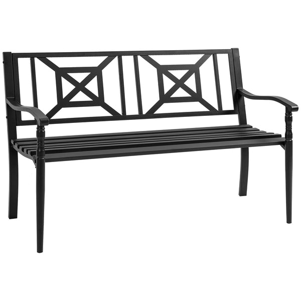 prezzo Banc de jardin 2 places 128x62,5x81,5 cm en acier noir