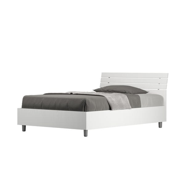 Lit queen size. Tête de lit inclinée avec lattes en frêne blanc Ankel. Différentes tailles. acquista