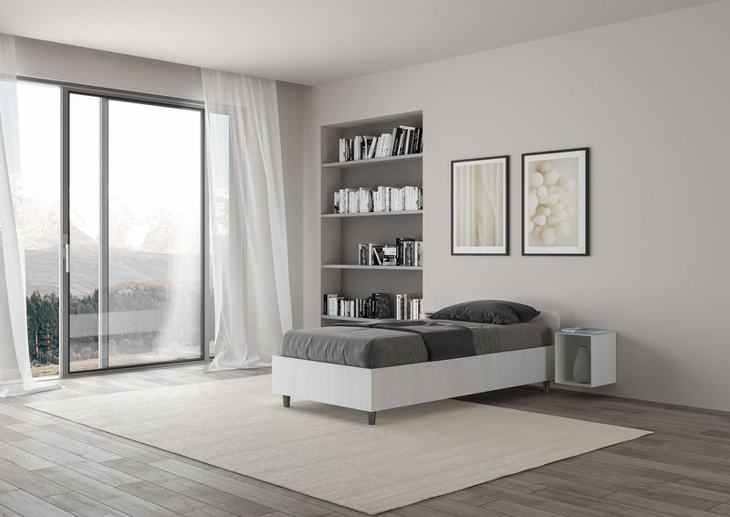 Letto Singolo Nuamo Bianco Frassino Varie Misure-3