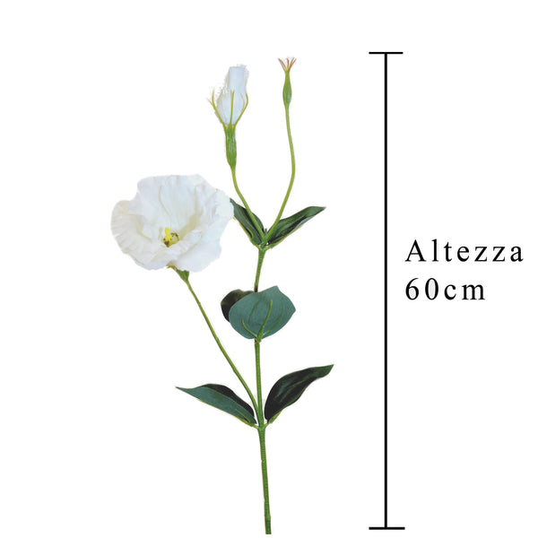 acquista Lot de 12 Branches de Lisianthus Artificielles 2 Fleurs H 60 cm