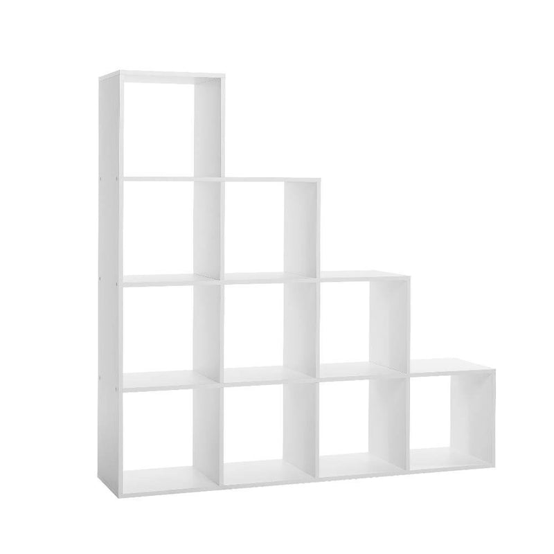 Libreria a scala 140x33x140 cm 10 cubi Udine 2 bianco-1