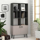 Libreria Bene 80x30x166 cm con ante antracite tortora-2