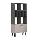 Libreria Bene 80x30x166 cm con ante antracite tortora-3