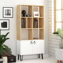 Libreria Bene 80x30x166 cm con ante rovere bianco-2