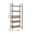 Libreria in Legno 73x176x35 cm Scaffale 5 Ripiani per Ufficio Rovere-2