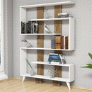 Libreria 120x164h cm Jane bianca particolari noce-1