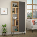 Libreria con Anta 80,6x29,6x191 cm in MDF Jedda Antracite-1