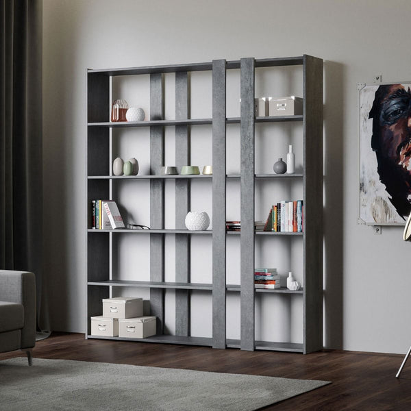 Libreria Moderna 5 Ripiani 178x36x204 cm in nobilitato Grigia prezzo