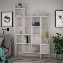 Libreria 6 Ripiani 122x25,5x188 cm in MDF Manco Bianco-1