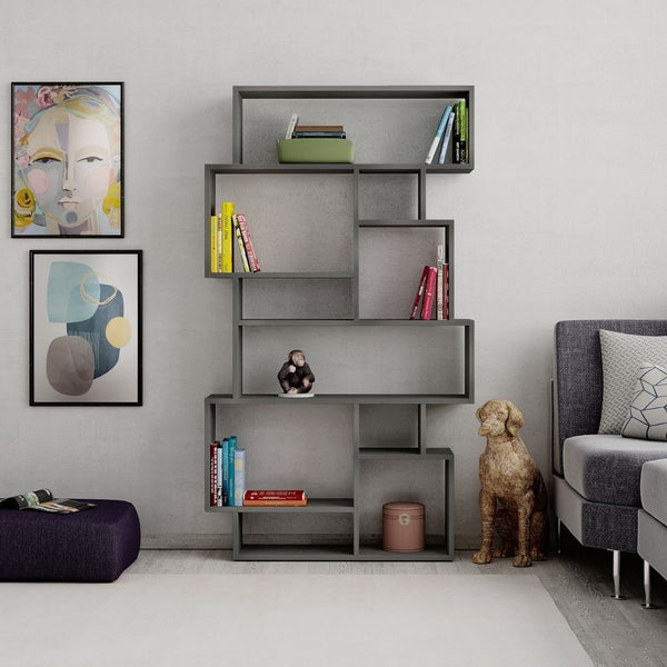 acquista Bibliothèque horizontale double face 96x25,5x168,5 cm béton